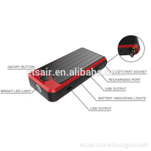 12v New product portable car jump starter with tire air pump compressor emergency